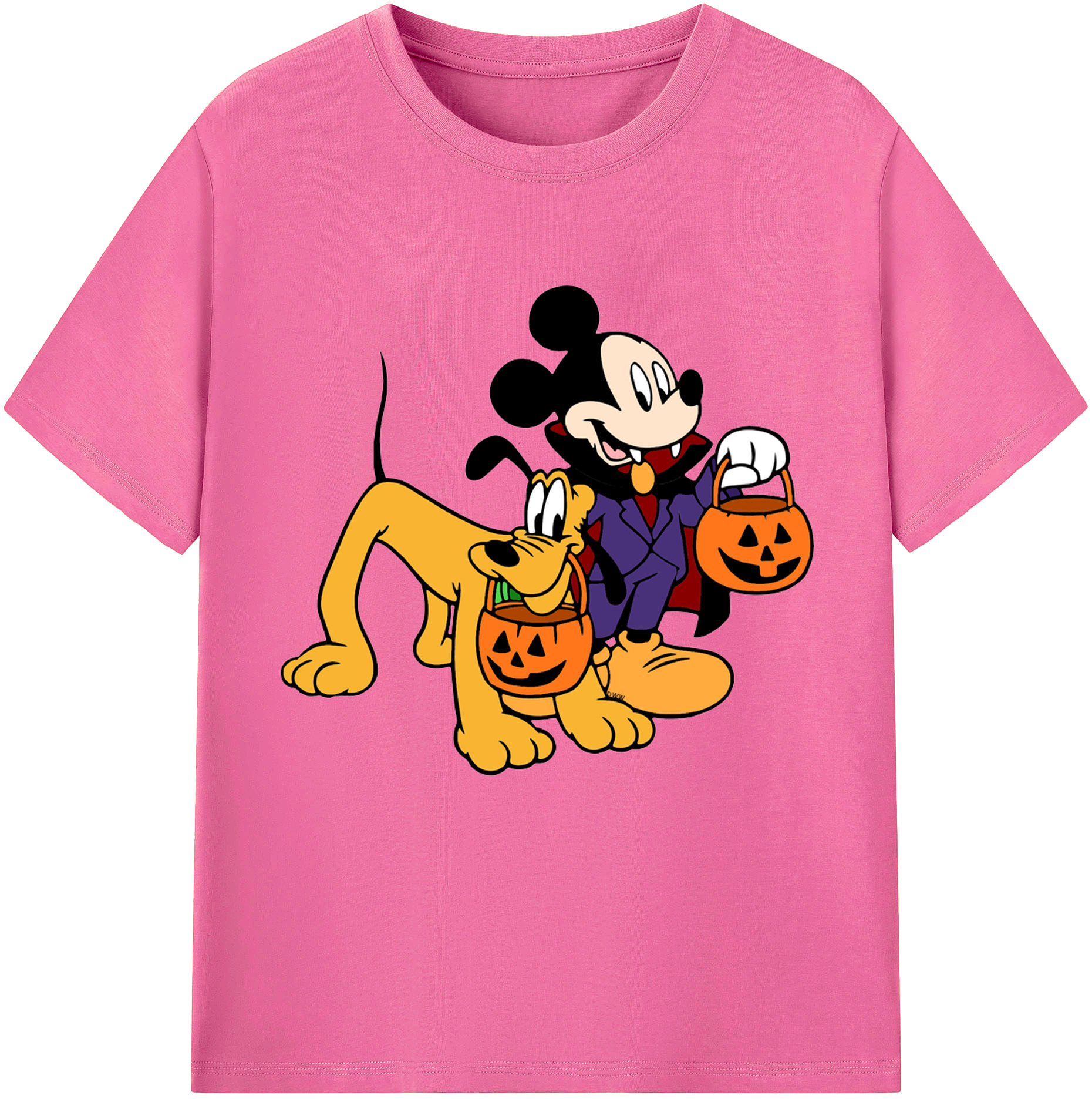（画像用） ミッキーマウス Mickey Mouse レディースカジュアルプリントTシャツ（綿100％）